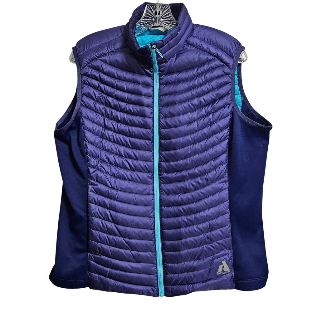 Eddie Bauer First Ascent Women Large‎ Purple 800 Down Vest Hybrid Performance